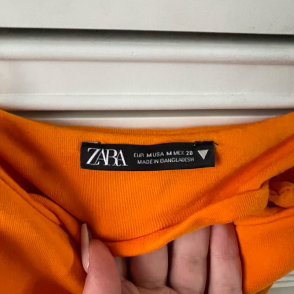 Zara Orange Mini Dress - Picture 4 of 11